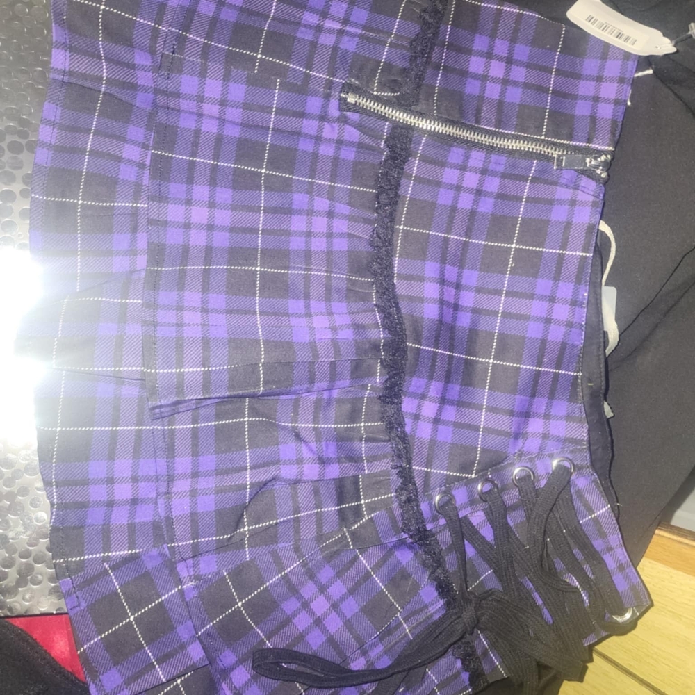 NWT Dolls Kill Widow Skirt Purple Plaid